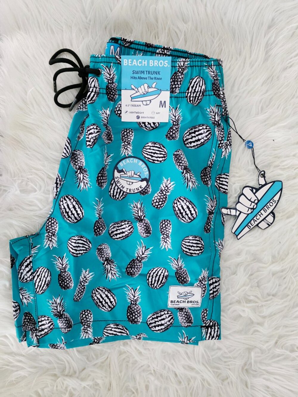 NWT Beach Bros Men's Swim Trunks Fruit X-Ray Aqua BB-104-48